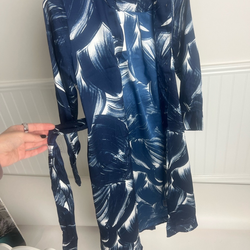 Blue and White Patterned Dress